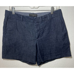 Banana‎ Republic HAMPTON Chambray Dark Blue Denim Jean Shorts 5" inseam SZ 6